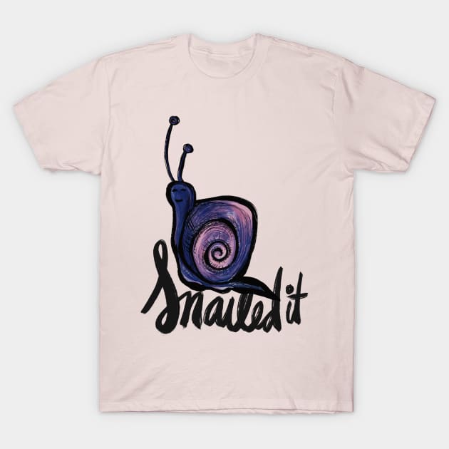 Snailed It Satisfied Snail T-Shirt by bubbsnugg